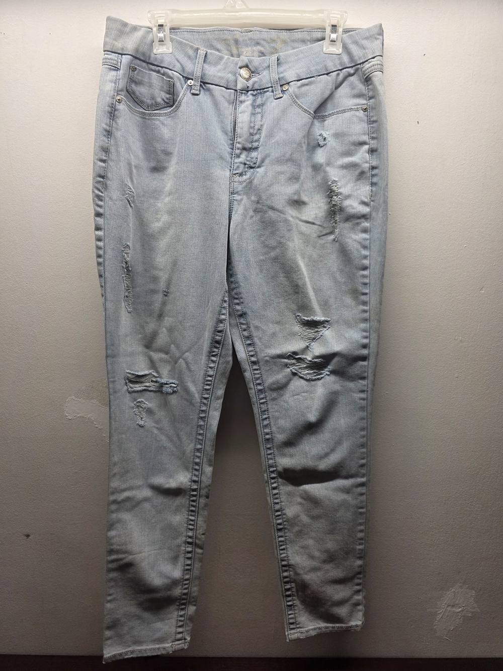 Seven7 Light Blue Distressed Skinny Jeans